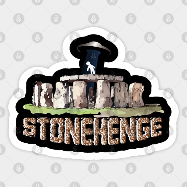 Space trip from Stonehenge Sticker by Ideas Design